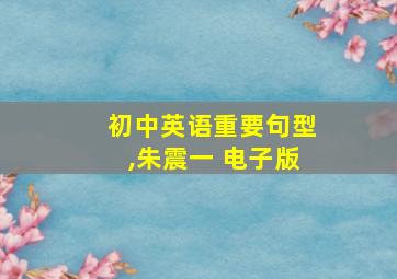 初中英语重要句型,朱震一 电子版